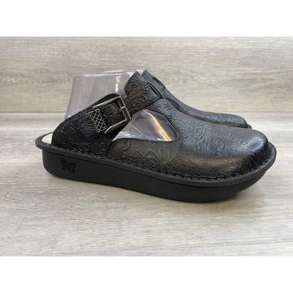 Alegria Classic Hello Doily ALG-163 Women's Mule Clog Shoes Leather 11.5 Black - Picture 1 of 10